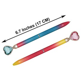 Maydahui Fashionable Color Heart Ballpoint Pen, Oil-based, Set of 8, 0.02 inch (0.5 mm), Black Ink, Cute, Love, Love Pen, Stationery, For Writing, Women, Children, Students, Gift