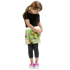 Chicken Egg Collecting Apron - Egg Gathering Aprons for Toddlers and Little Kids - Child Egg Apron Fresh Eggs with Sturdy Pocket for Chicken Coop - Holds 4 Eggs, Barnyard Design for Boys or Girls