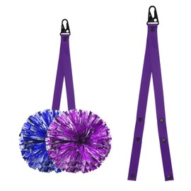 PATIKIL Pom Pom Holder for Backpack Cheer,2 Pcs Adjustable Cheer Bow Holder Pom Poms Strap Lanyard Storage for Cheerleading Accessories Teen Sports, Purple