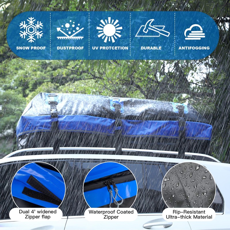 40 Cubic Feet Rooftop Cargo Carrier Bag, Waterproof Soft-Shell Car