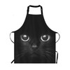 Moslion Black Cat Apron,Cool Cat Head with Bright Eye Black