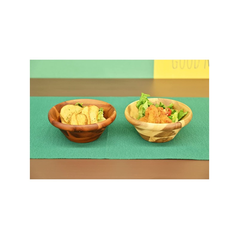 スワンソン商事 サラダボウル 木製 アカシア ブラウン 直径15.0×高さ6.0cm 木製の温かみ 食卓に馴染むおしゃれなデザイン SB-150AB S