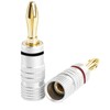 AMIUKON 24K Gold Plated Banana Plug Speaker Cable Connector Aluminum