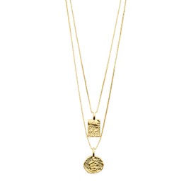 PILGRIM VALKYRIA Coin Necklace 2 in 1 Set, Brass Gold