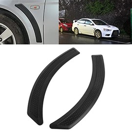 Xotic Tech 2PCS Mesh X Style Tape on Front Side Fender Scoop Air Flow Vent Grill Cover Trim Decoration Sticker Universal Fit, Matte Black