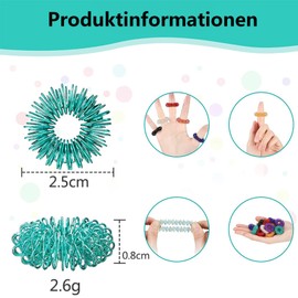 Acupressure Ring Massage Rings for Fingers, Finger Massage Ring, for Fingers, Spiky Sensory Finger Rings for Children, Adults, Anxiety Patients, Pack of 32