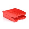 Mintra Office Plastic 2pk Letter Tray (Red)