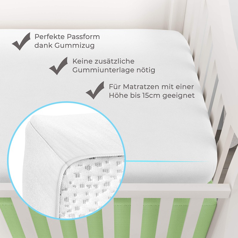 WhizProducts Fitted Sheet with Integrated Mattress Protector 70 x 140