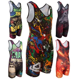 KO Sports Gear - Manguera de pintura para lucha última intervensión, Salpicadura de pintura, black, red, green, yellow, Adult M : 110 - 140 lbs