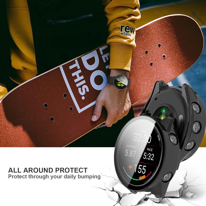 Compatible for Garmin Forerunner 970 Case with Dust Plug, Lamshaw