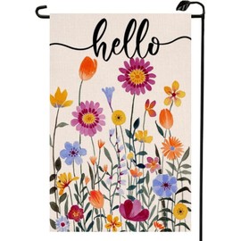 Spring Floral Garden Flag 12x18 Inch Vertical Double Sided Hello Colorful Flowers Summer Farmhouse Outside Decoration CJ14
