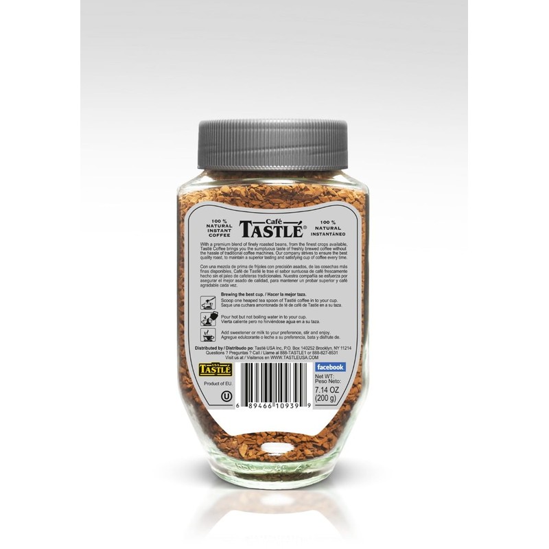 Cafe Tastle Platinum Espresso Freeze Dried Instant Coffee, 2 jars