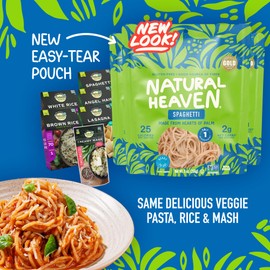 Natural Heaven Hearts of Palm Variety 6-Pack – Spaghetti Noodles, Angel Hair Pasta, Lasagna, White & Brown Rice, Creamy Mash, Low-Calorie, Keto & Gluten-Free Food, 9 Oz Ea