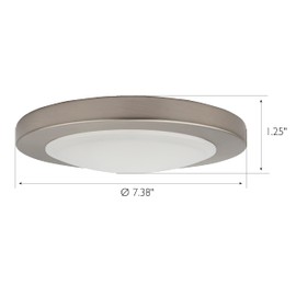 Design House Paxton Integrated LED Ceiling Disk Light, Flush Mount, Dimmable, Brushed Nickel, for Kitchen, Bathroom, Bedroom, Hallway – Design House, 588152