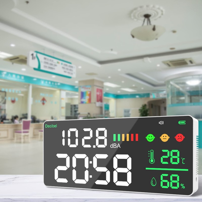 Decibel Meter Wall Hanging Sound Level Meter 11in Large LED