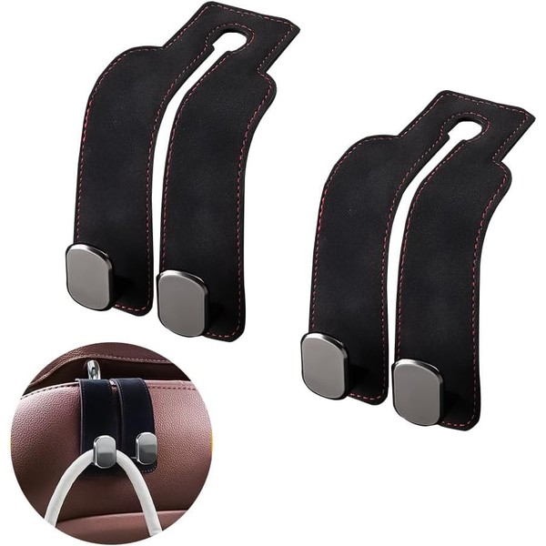 Car Double Sided Hook, Artificial Suede 2-sided Hook, Set of
