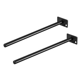 uxcell Shelf Brackets, 2Pcs 12" - Metal Hidden Floating Shelf Bracket, Round Invisible Shelf Supports, for Wood Shelves Storage Rack Furniture Hardware