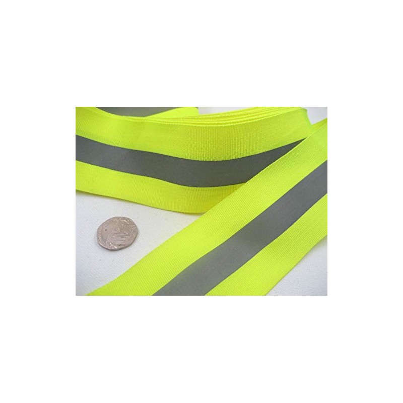2ms of Green Silver Fluorescence Tape Hi Viz Reflective Ribbon
