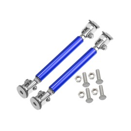 REPAIROCK Universal Adjustable Aluminum Alloy 3"-5" 75mm Car Front Bumper Lip Splitter Strut Rod Tie Support Bars Blue - Pack of 2 Auto Replacement Parts