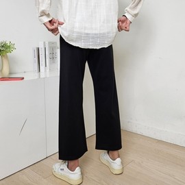 Loose Fit Pintuck Slacks Maternity Pants hn24103 Black/XL 2ea