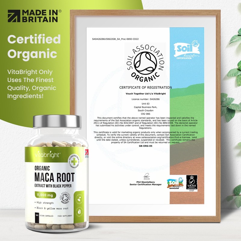 Organic Maca Root Capsules - 11000mg High Strength - 180