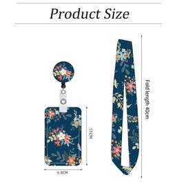 DINGFENG 1 Piece Card Holder for Lanyard, ID Badge Holder, Lanyard Badge Holder School Supplies, Dark Blue