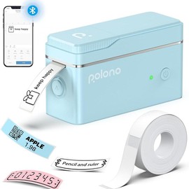 P31S mini label maker comes with tapes, Portable Bluetooth sticker printer comes with multiple templates and patterns. For organization, storage, office & home:_Blue+1 Roll