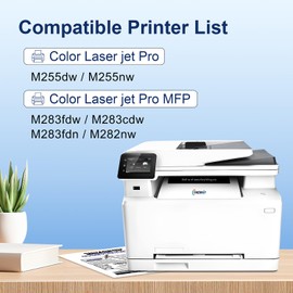 206X Toner Cartridges 4 Pack High Yield (with Chip) Replacement for HP 206X Toner Cartridges 206A Use with HP Color Laser Jet Pro MFP M283fdw M283cdw M255dw MFP M283 M255 Series Printer | W2110X Ink