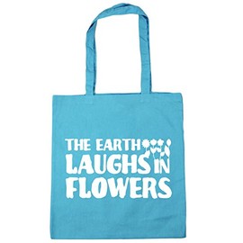 Hippowarehouse The earth laughs in flowers Tote Shopping Gym Beach Bag 42cm x38cm, 10 litres