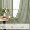 LAMIT Semi Sheer Linen Curtains 45 Inches Long 2 Panels,
