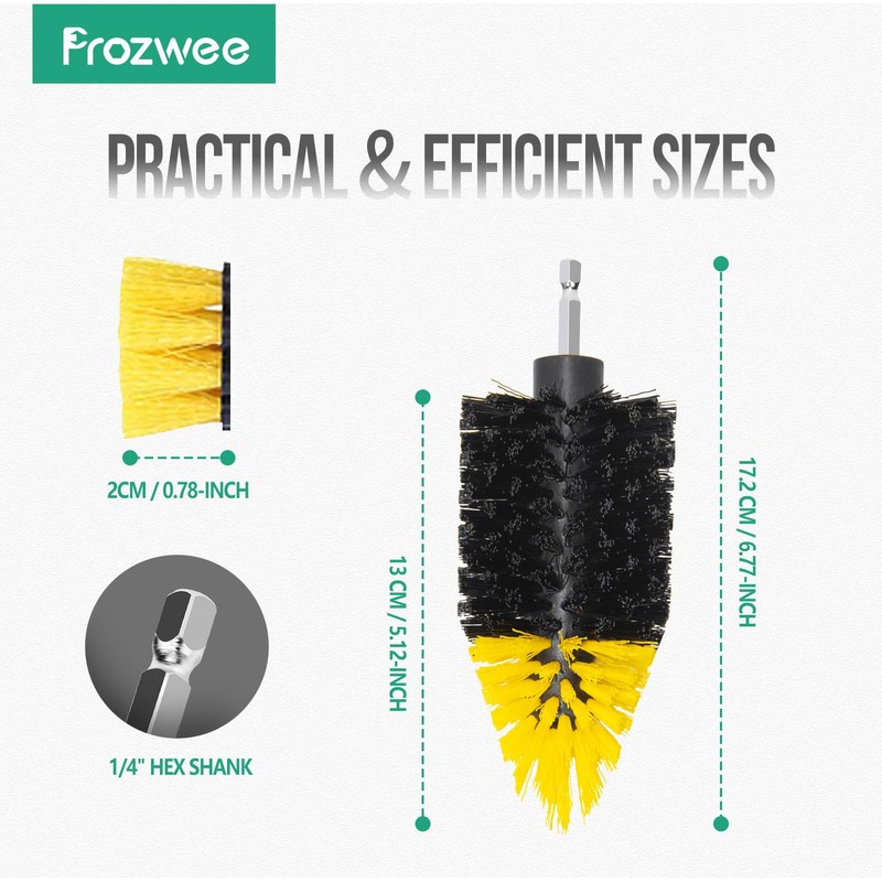 Prozwee 2PACK Tile Corner Drill Brush,Upgraded Powerful Scrubber Brush Made