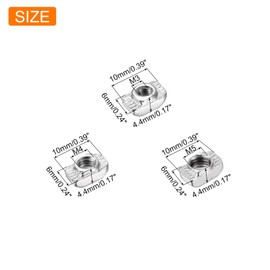 sourcing map M3/M4/M5 120Pcs T Nuts Sliding T Slot Nut Fastener Carbon Steel Nickel Plated for 2020 Series T Slot Aluminum Extrusion Profile