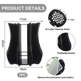 FloralGrace 1 Piece Puzzle Vase for Flowers Holder, Acrylic Vase Display Stand Suitable for Botanical Collection, Orchid Tulips Bouquet Kit Vase for Tables (Black)