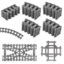 JAOGAUS City Rails, 41-Piece City Building Blocks Rails, City Railway Rail Set for Building Blocks Gifts, Expansion Set