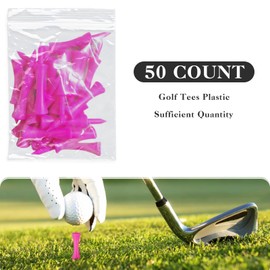 LTMMC 50PCS Pink Golf Tees Plastic, 57mm Long Golf Tees, Stable and Reusable Driving Range Tees for Golf Courses, Greens, Grasses