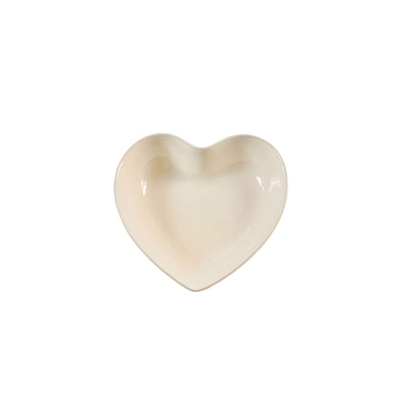 Homestreet Heart Shape Glossy Ceramic Display Bowl With Felt Protectors