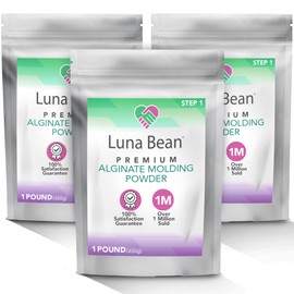 Casting Keepsakes Luna Bean Alginate Molding Powder Refill for Hand Casting Kit - Non-Toxic, Fast Setting - 3 lb (1,350g) - Anniversaries, Birthdays, Family Activities, Couples