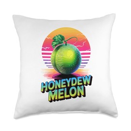 90s Vintage Honeydew Melon Throw Pillow