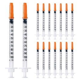 U-100 Syringes - 1ml/cc 30G 1/2" (12,7mm) Disposable Syringes, Individually Wrapped, 20 PACK