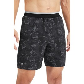 Fabletics Men's The Fundamental Short II, Workout, Running, Training, Gym, Yoga, Ultra Lightweight, 7" Inseam, M, Black Nueue Camo