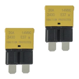 EPLZON 20A DC 12V-14V Auto Reset Circuit Breaker ATC/ATO Low Profile T1 Mini Blade Fuses Breakers for Car Trucks Marine Boat RV Solar and More,2 Pack