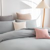 Soifox Double Duvet Cover Set - Grey Bedding Set Double