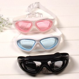Women's Leisure Swimming Goggles: Large Frame, High-Definition, Anti-Fog (LF913) One Size/White 15ea