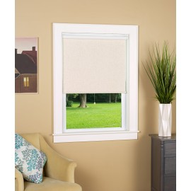 Green Mountain Vista Linen Cordless Blackout Roller Shade-Window Blind with Thermal Insulated UV Protection Fabric 30" W x 72" Long Color: Linen