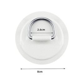 Priaora 4pcs Pad/Patch D Rings for PVC Inflatable Boat Canoe Raft Stainless Steel D-Ring Patch Dinghy Kayak Surfboard Paddle Board NO Glue Included (K172-4)