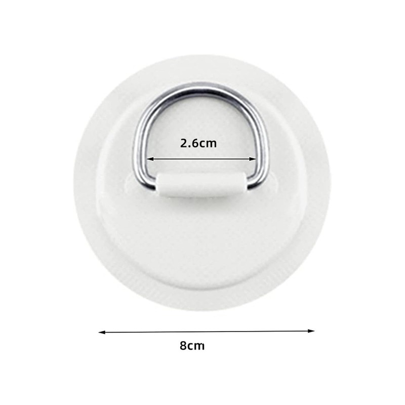 Priaora 4pcs Pad/Patch D Rings for PVC Inflatable Boat Canoe