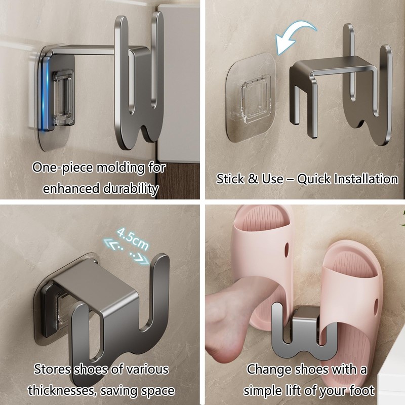4 Pack No-Drill RV Shoe Rack - Over Door/Wall-Mounted Shelf,