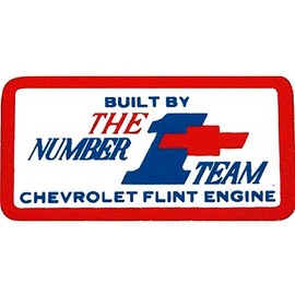 1965 1966 1967 1968 1969 1970 1971 CORVETTE SMALL-BLOCK 302 ci & 327/275hp VALVE COVER DECAL STICKER - Number 1 Team Flint