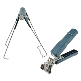 Paquete de 2 agarraderas de acero inoxidable azul lago para placa caliente segura y clip para tazón para manejar platos calientes de forma segura desd