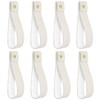 Creamy White Wall Hooks - 8 Pcs Leather Strap Curtain